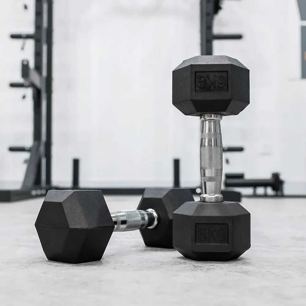 Rubber Hex Dumbbell DBR003